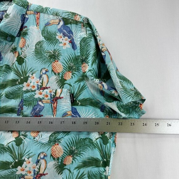 Molokai Surf Co. Shirt Mens Size M Tropical Button Down Camp Cotton Green - Picture 4 of 11